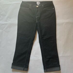 Calvin Klein Cotton Thin Waist Cropped & Cuffed Black Jeans Women’s Size 6